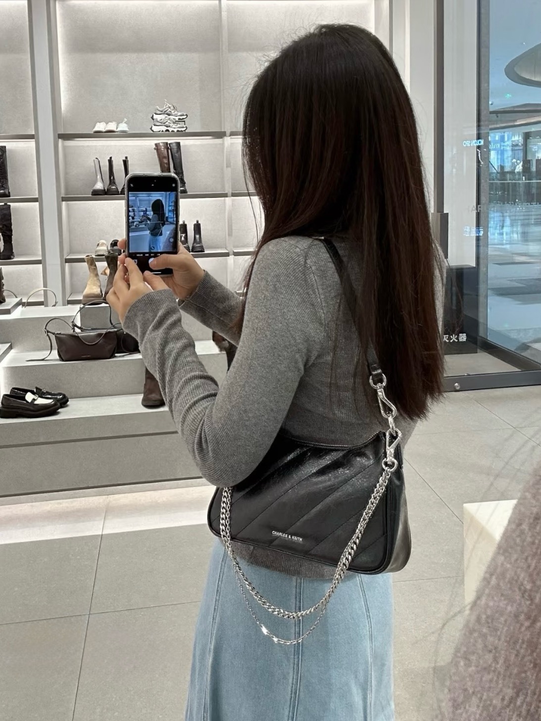 CHARLES & KEITH 小CK 多背法 鏈條腋下包