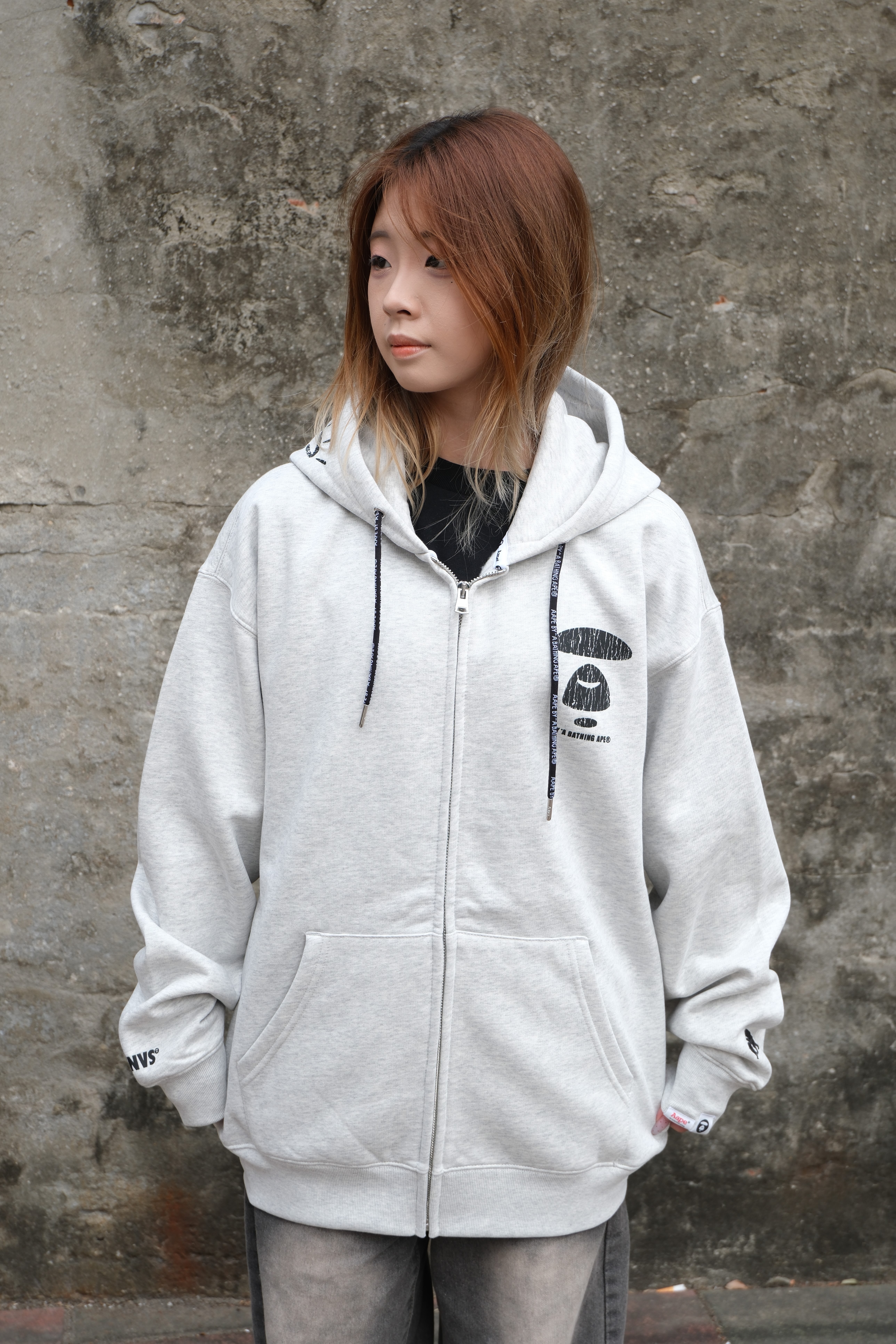 Aape FW25 裂紋猿人印花連帽外套 AAPSWMD314XXP