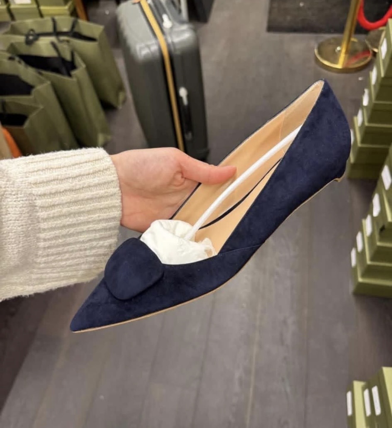 Rupert Sanderson Aga flats suede midnight