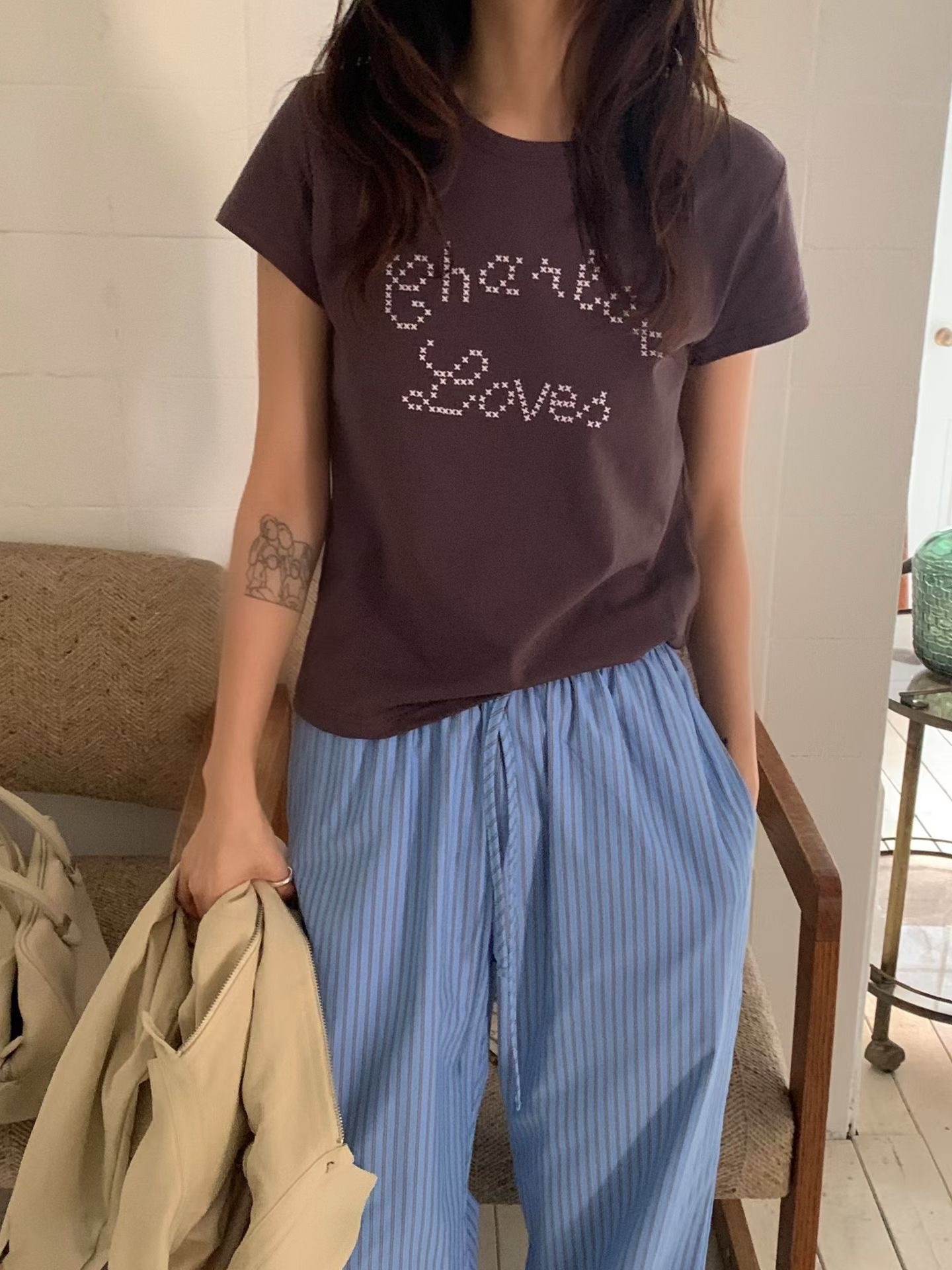 #228N725 Letter X, Charlot love Tee