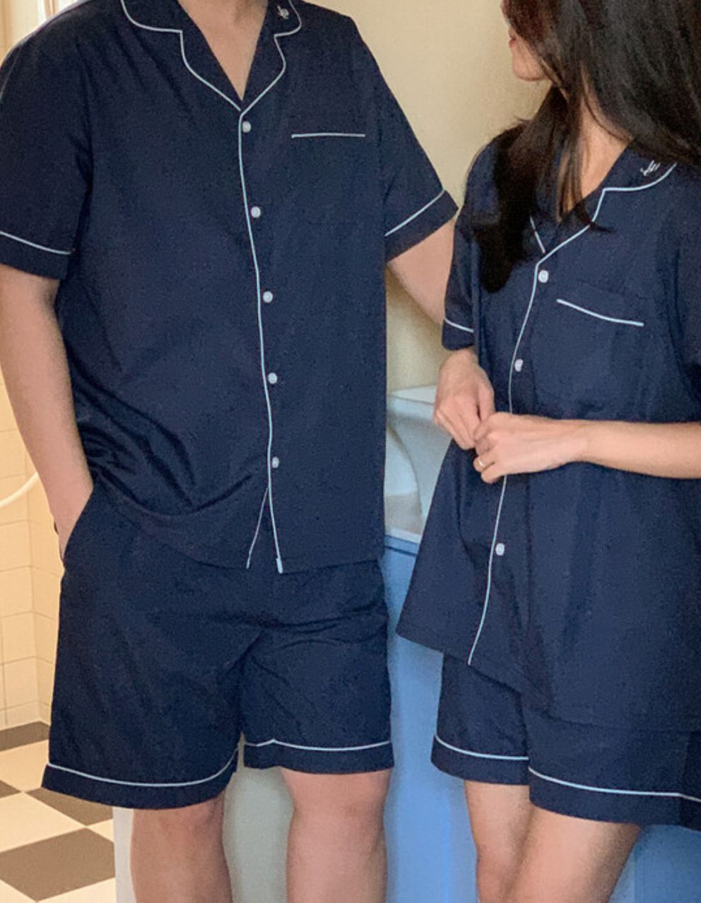 JUUNEEDU 淨色睡衣(深藍色)