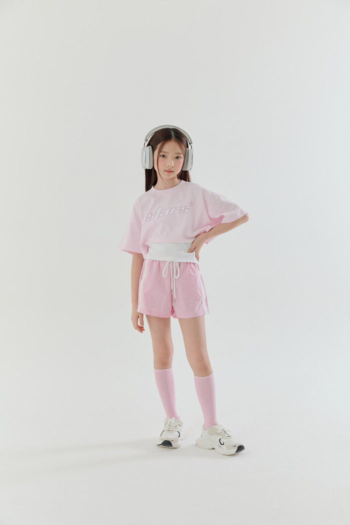 正韓夏Lilas 兩色粉嫩色系運動短褲