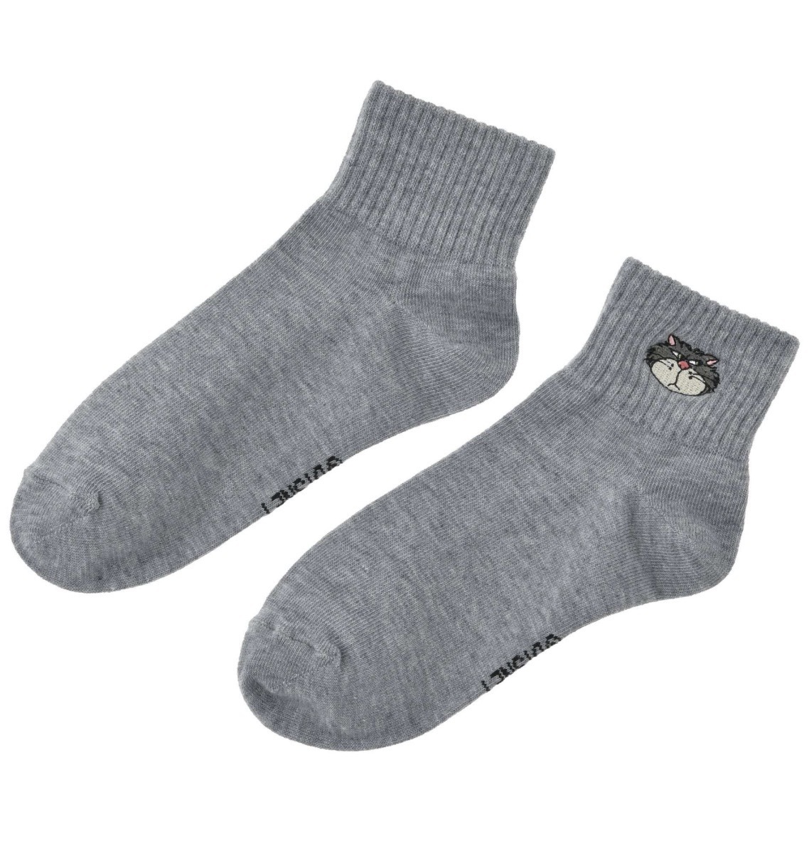 JP DS Lucifer 灰色刺繡中筒襪 23-25 1374 TK260325