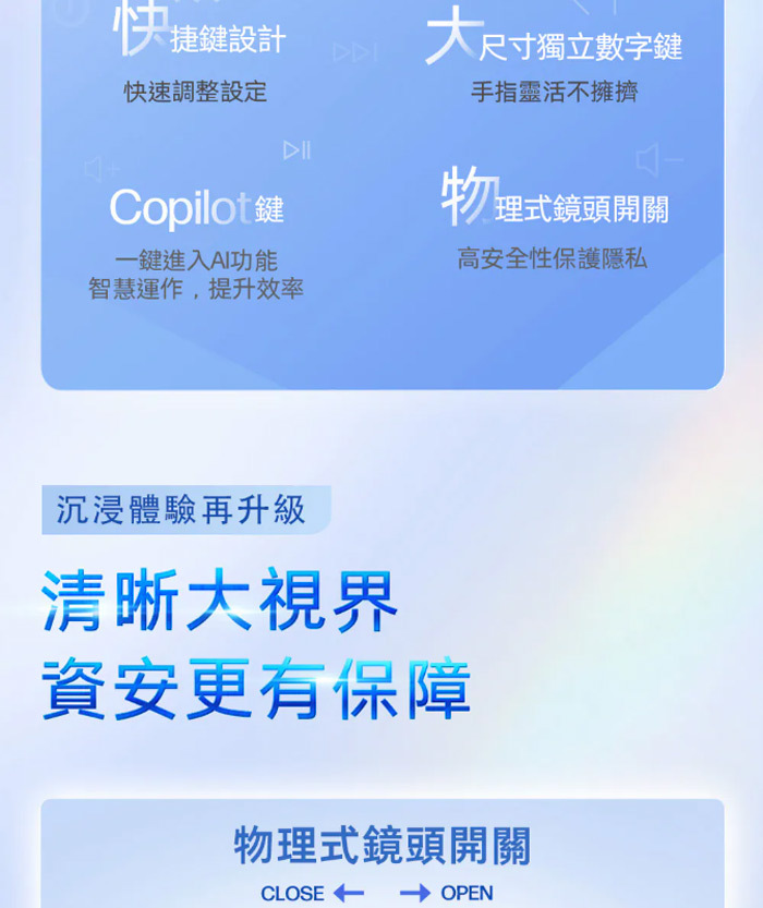 Laptop 15-fc0008AU物理式鏡頭開關
