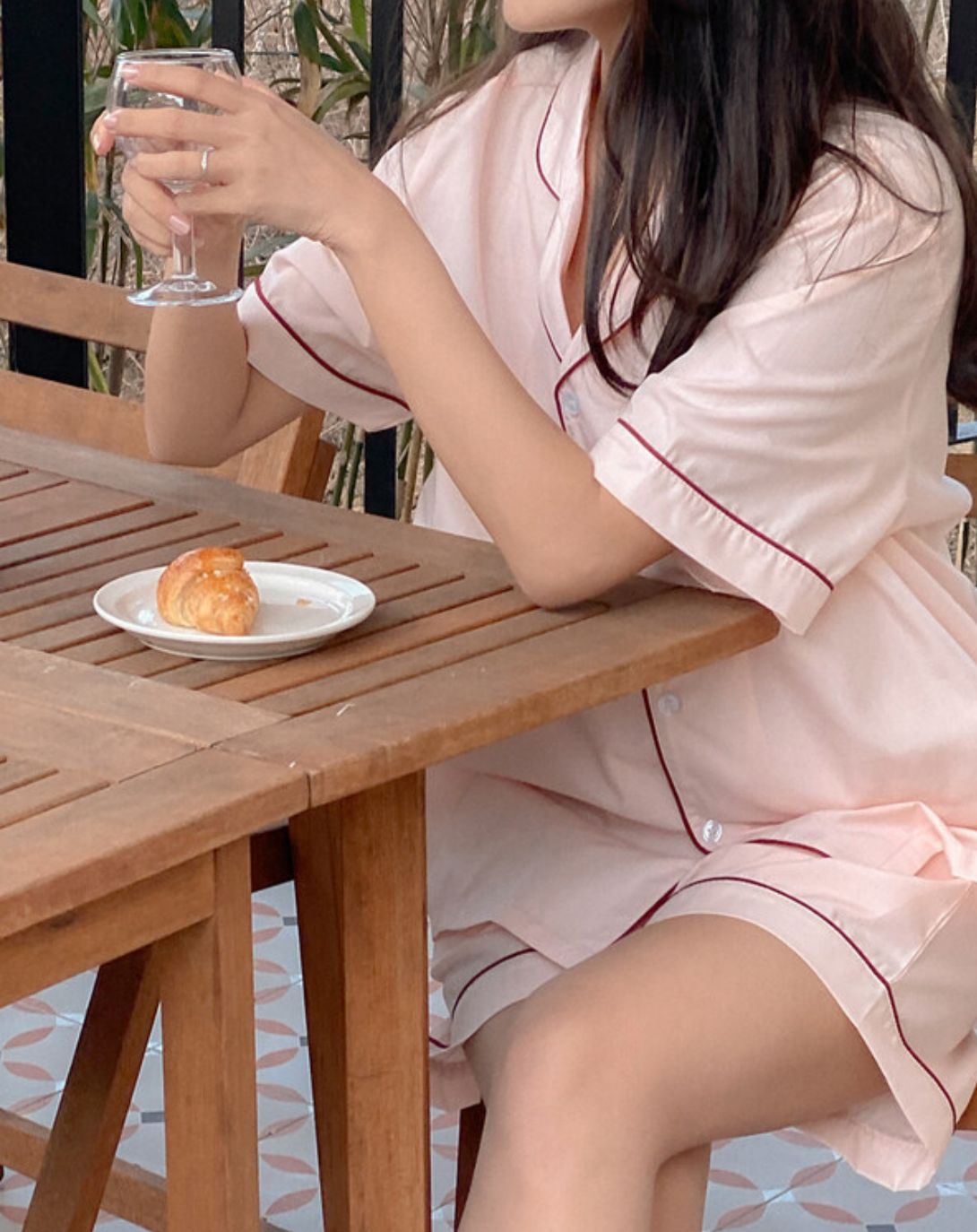 JUUNEEDU 淨色睡衣(粉紅色)