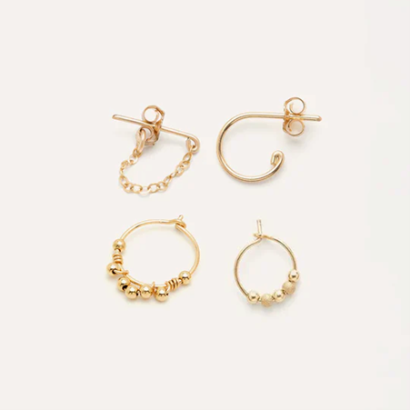 1YA0326-302 [YAY PARIS] Mini Hoop Earrings Box Laminated Gold #23AHC-AH23_C5_100 (EU)