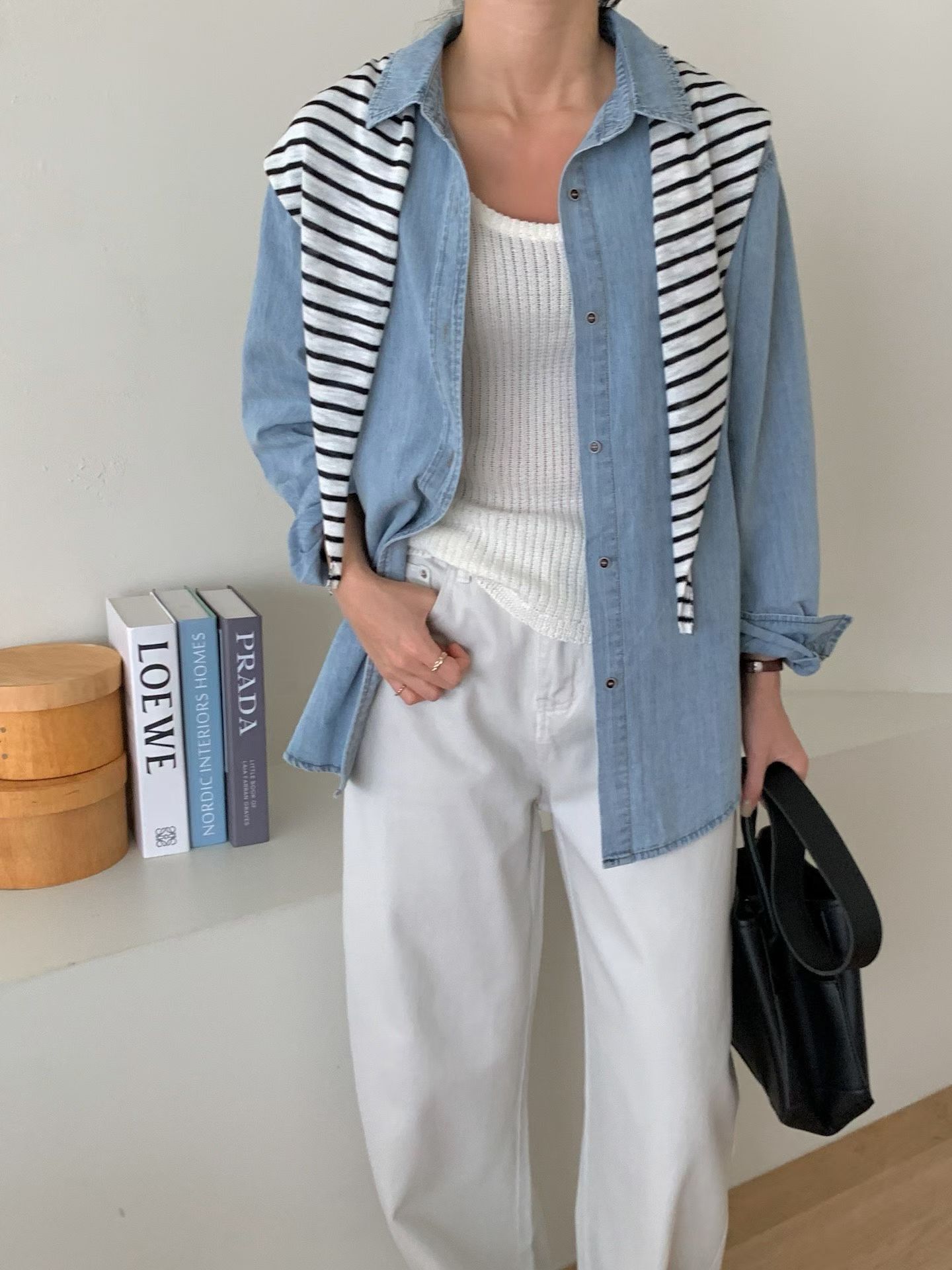 1L6024 披巾牛仔襯衫