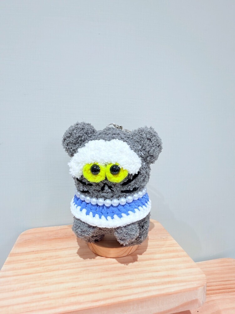 項鍊灰色貓貓吊飾