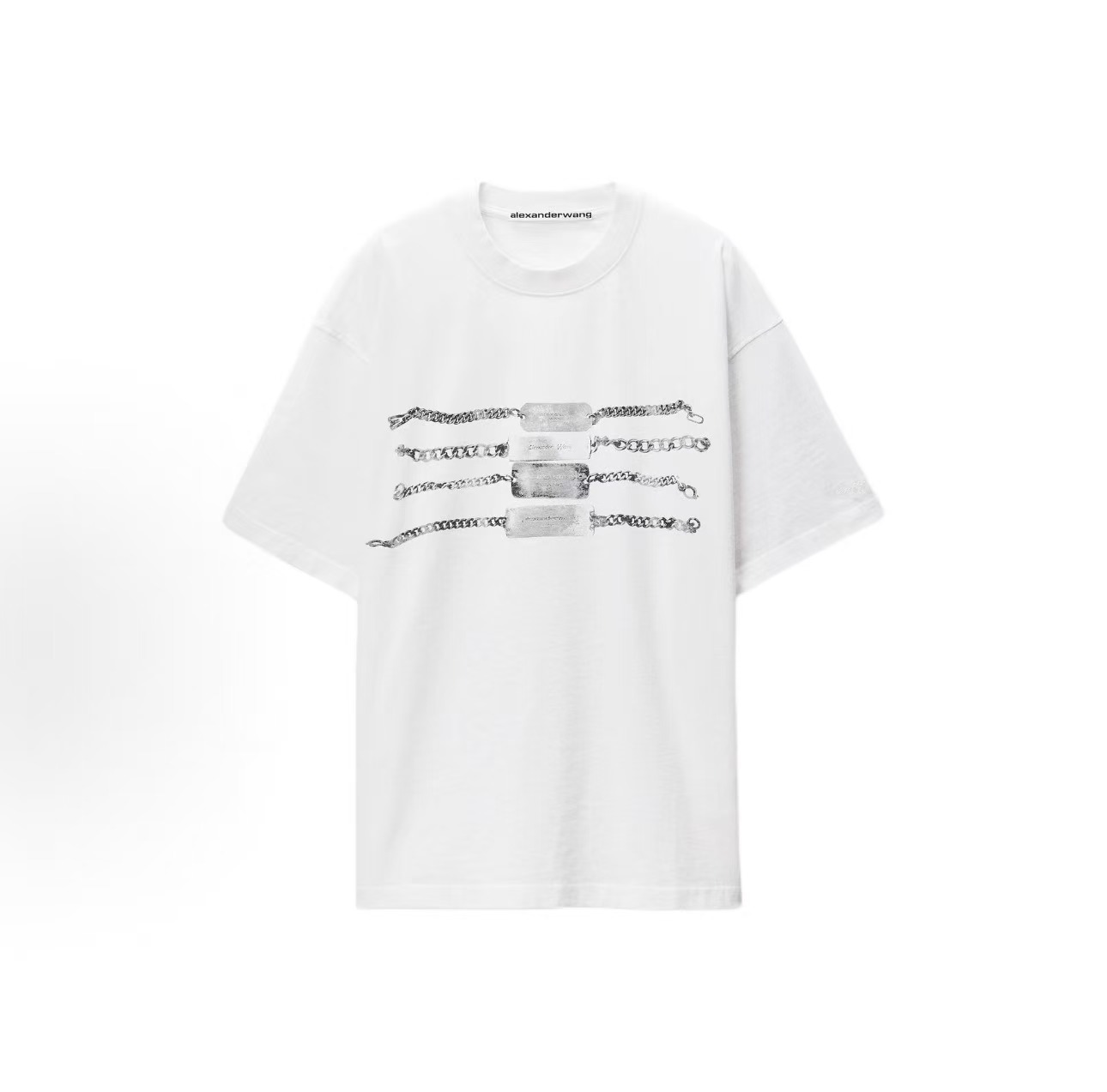 ALEXANDER WANG 鍊條鐵牌印花短T (2色)