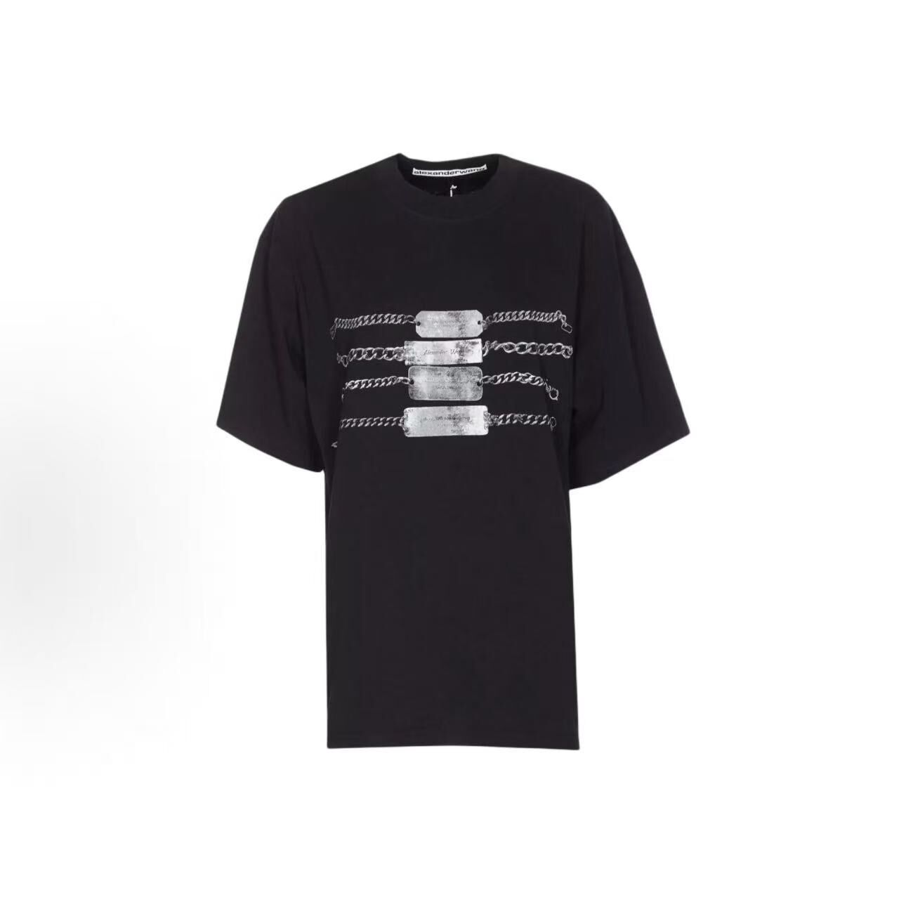 ALEXANDER WANG 鍊條鐵牌印花短T (2色)