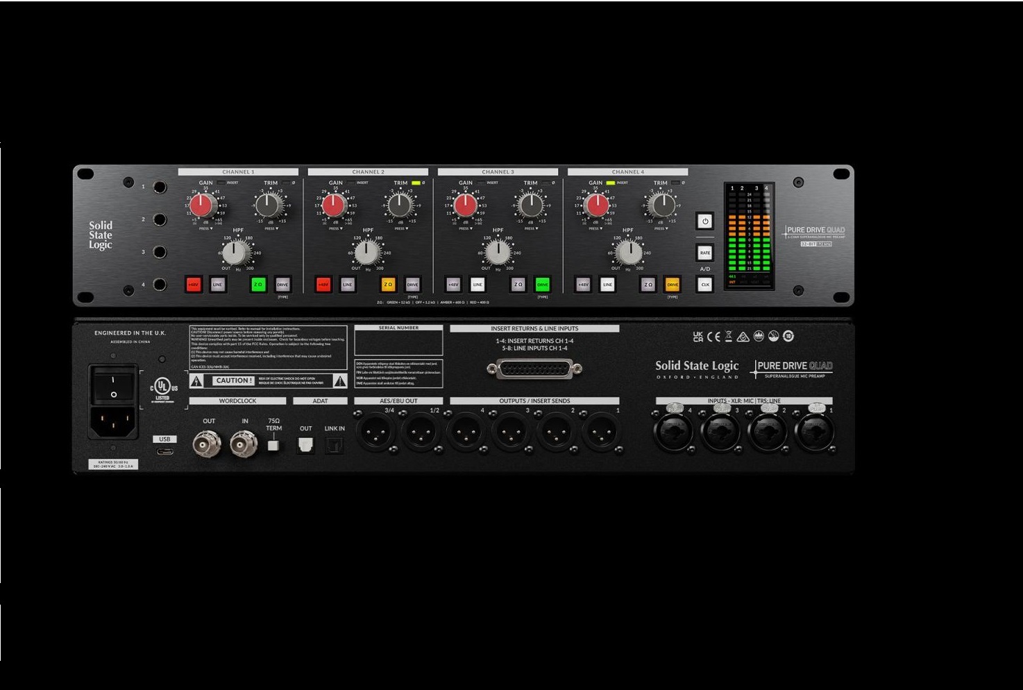Solid State Logic PUREDRIVE QUAD Mic Pre's, conversion