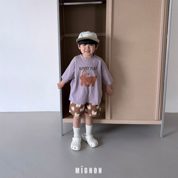 正韓夏mignon 兩色小棕兔上衣