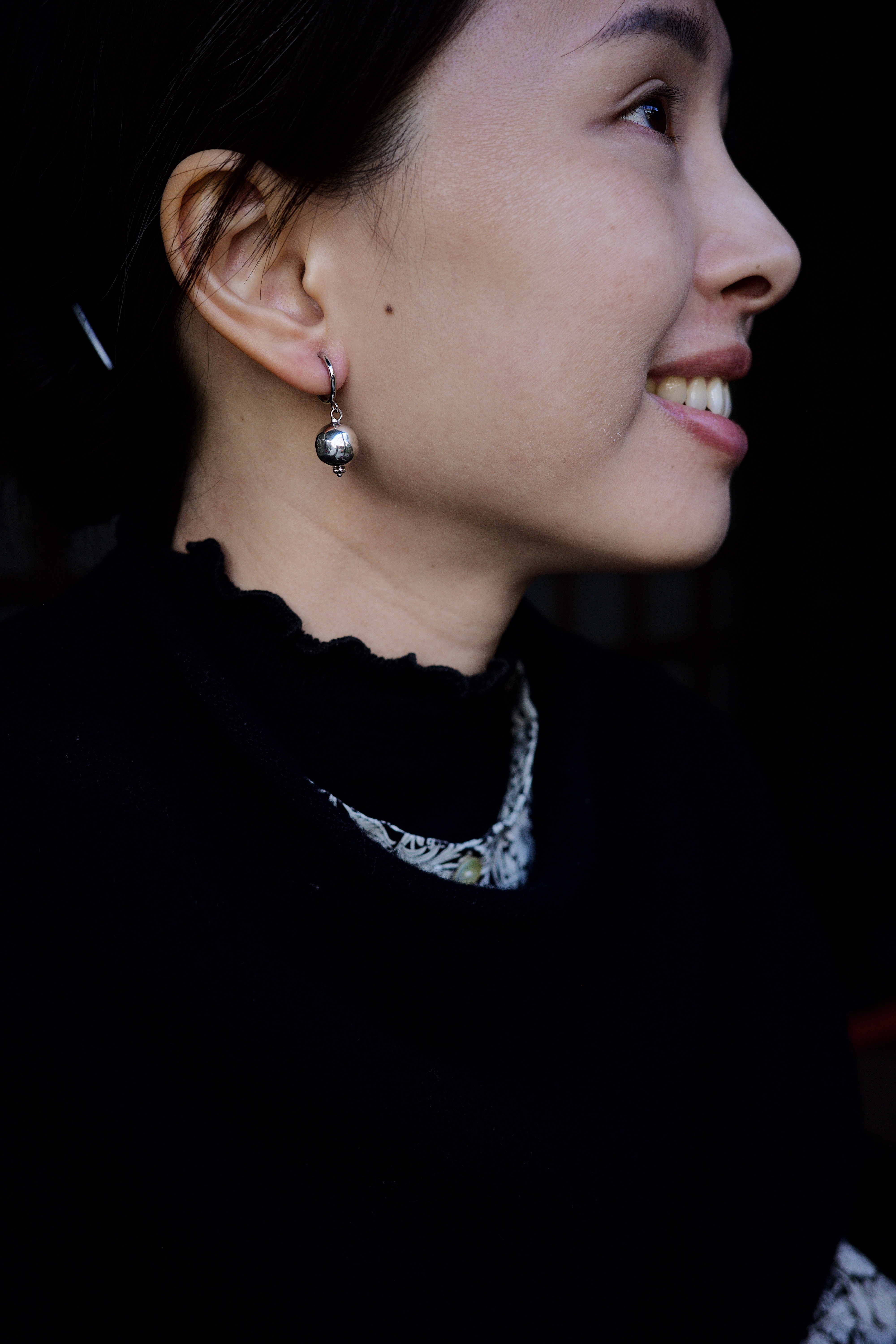 白銀之花 Mitra Bali 手工 925 純銀花蕾耳環／耳夾