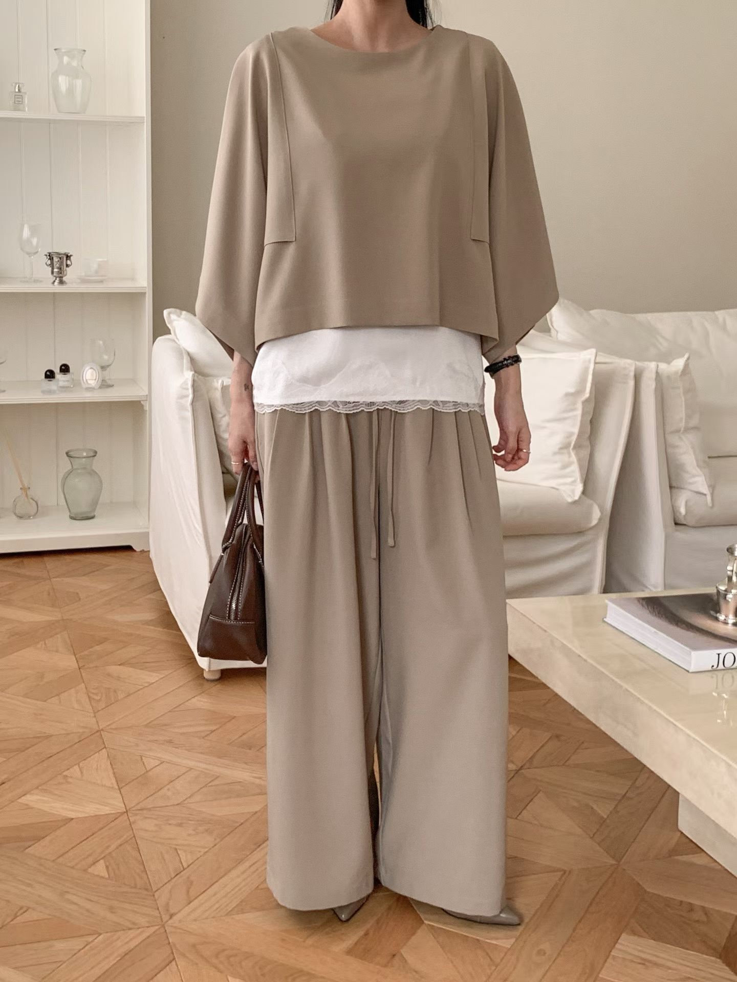 1L6032 拼布寬鬆上衣