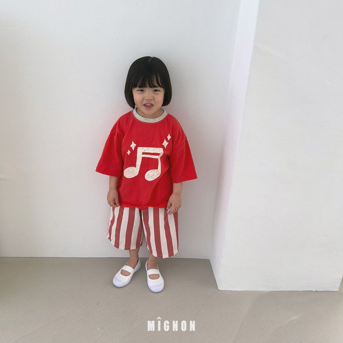 正韓夏mignon 閃亮音符圓領上衣