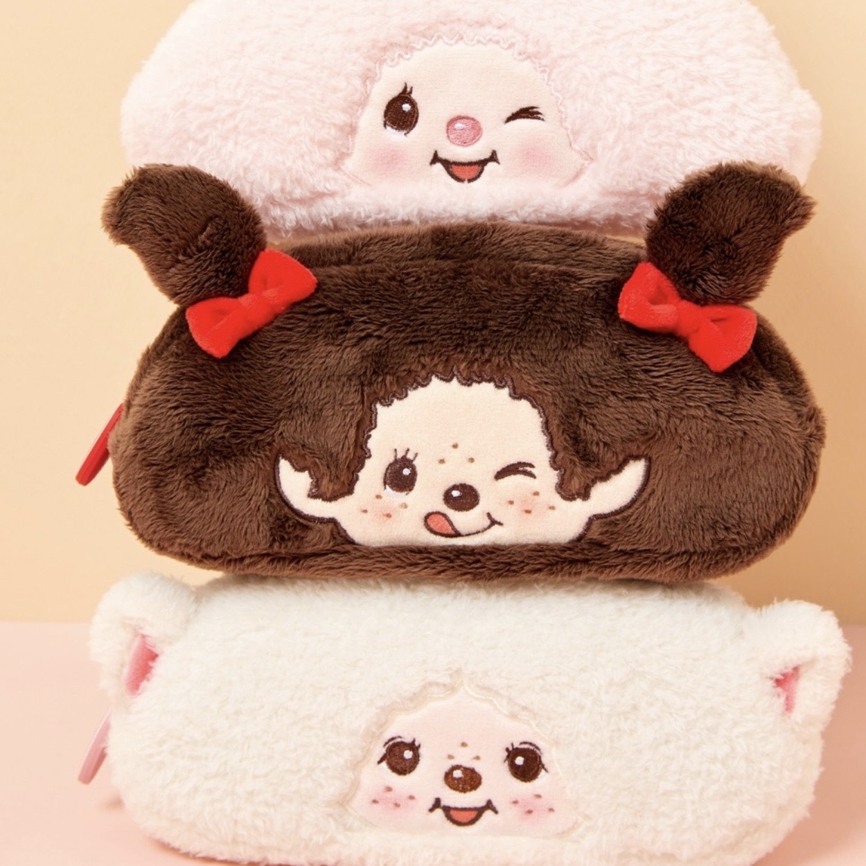 MONCHHICHI 蒙奇奇 大臉鉛筆袋 收納包 三款 韓國代購