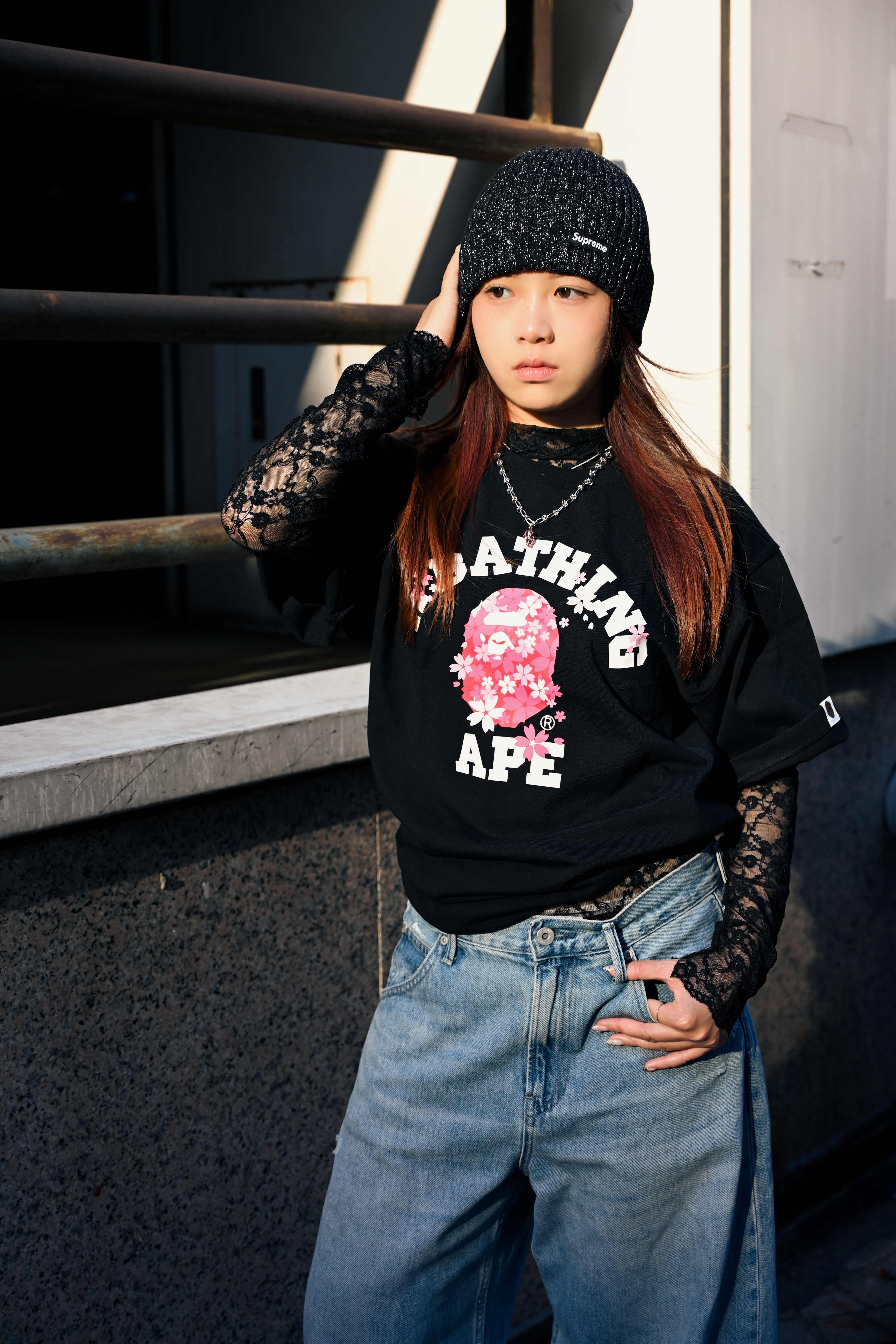 ☆ETW☆【EASY TO WEAR】BAPE SAKURA COLLEGE TEE 猿人 櫻花 大學 短T 春夏