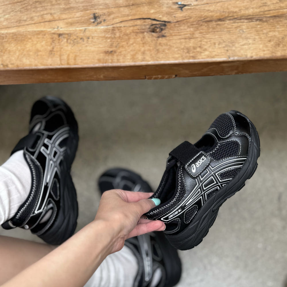 Asics Contend Mary Jane PS 國外限定 黑銀 黑色 童鞋 瑪莉珍 親子鞋 1014A383-001