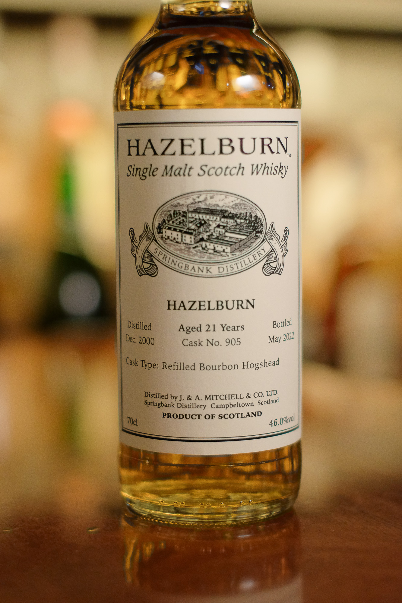 Hazelburn 2000/2022 21YO Refilled Bourbon Hogshead #905 46%