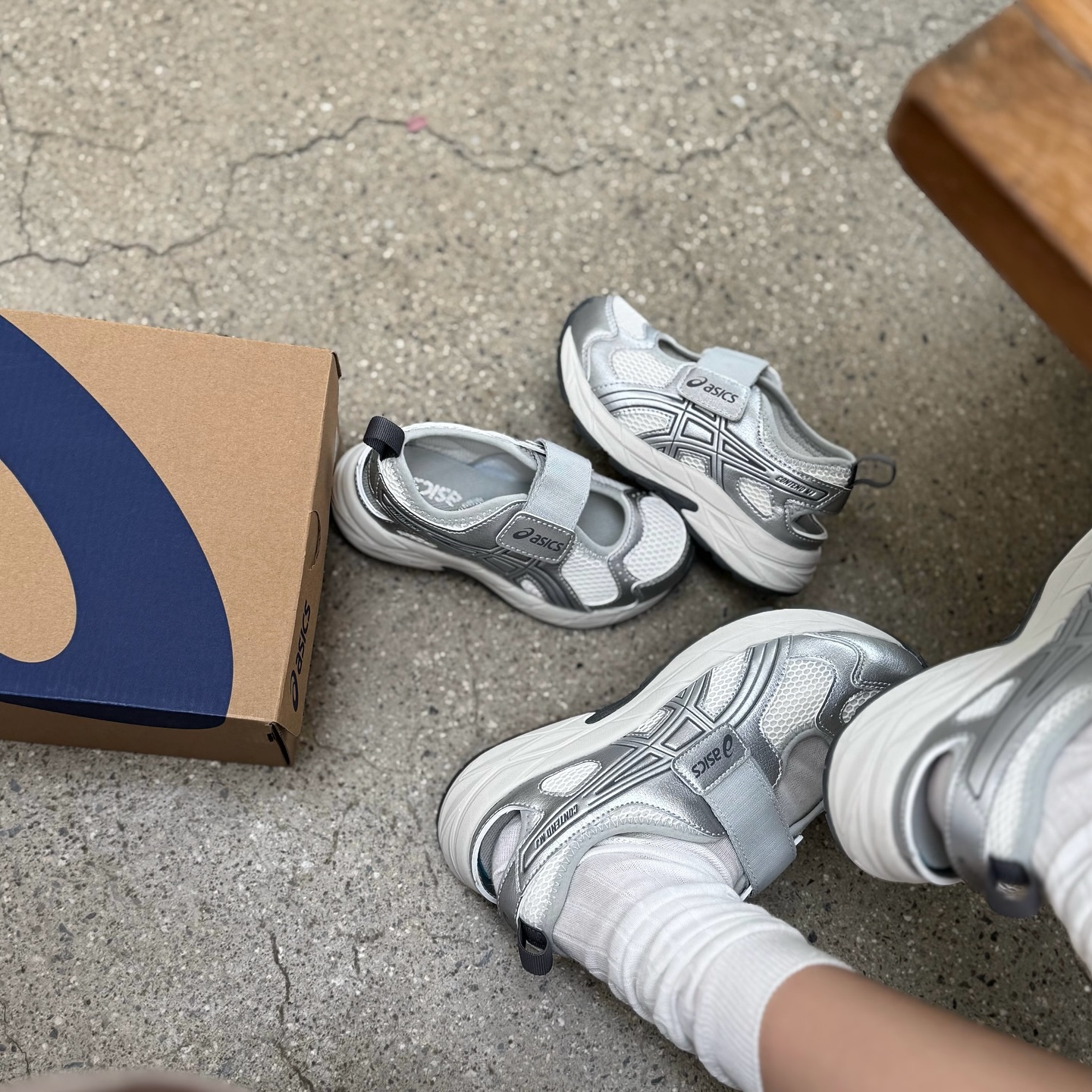 Asics Contend Mary Jane PS 國外限定 白銀 白色 童鞋 瑪莉珍 親子鞋 1014A383-020