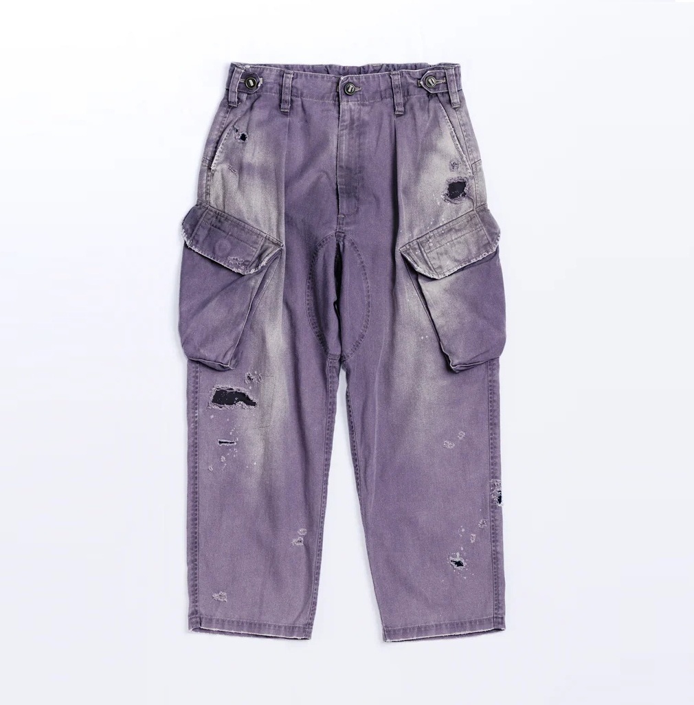 ANACHRONORM 2026 REMAKED HERRINGBONE COMBAT CARGO TROUSERS - CHARCOAL PRE ORDER ITEM (預訂中)