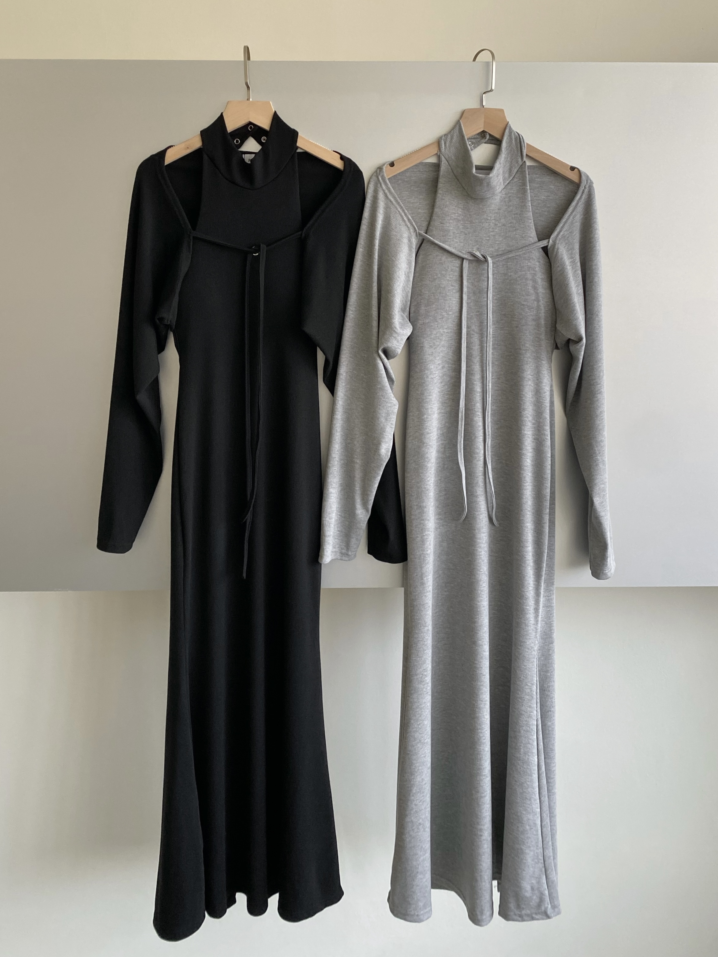 削肩露背兩件式連身魚尾裙