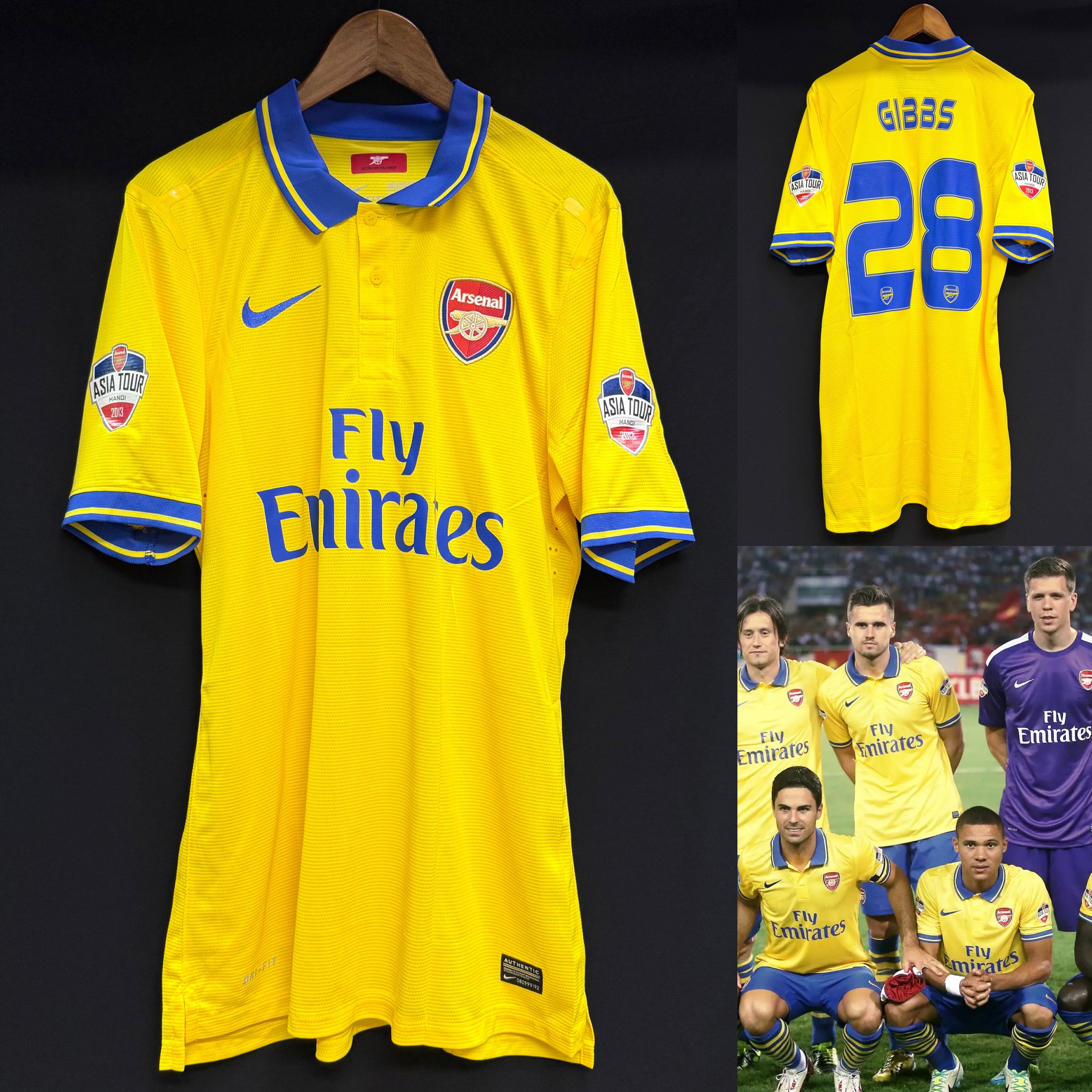 (更衣室版) 阿仙奴 2013 亞洲之旅 Nike 作客更衣室球員版球衣 #28 GIBBS