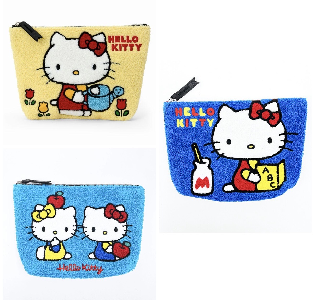 JP Hello Kitty 毛巾刺繡拉鏈Pouch 4571 TK260326