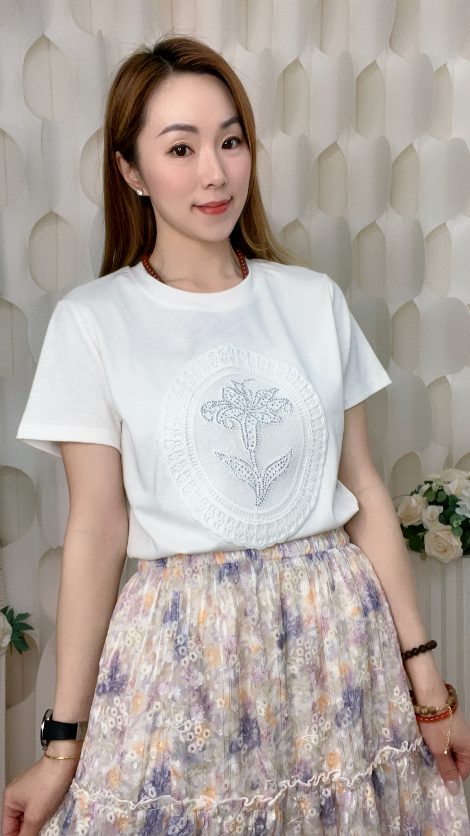 棉質閃石花花上衣(胸38-48 腰34-44 長22吋)T6031 #2603clo