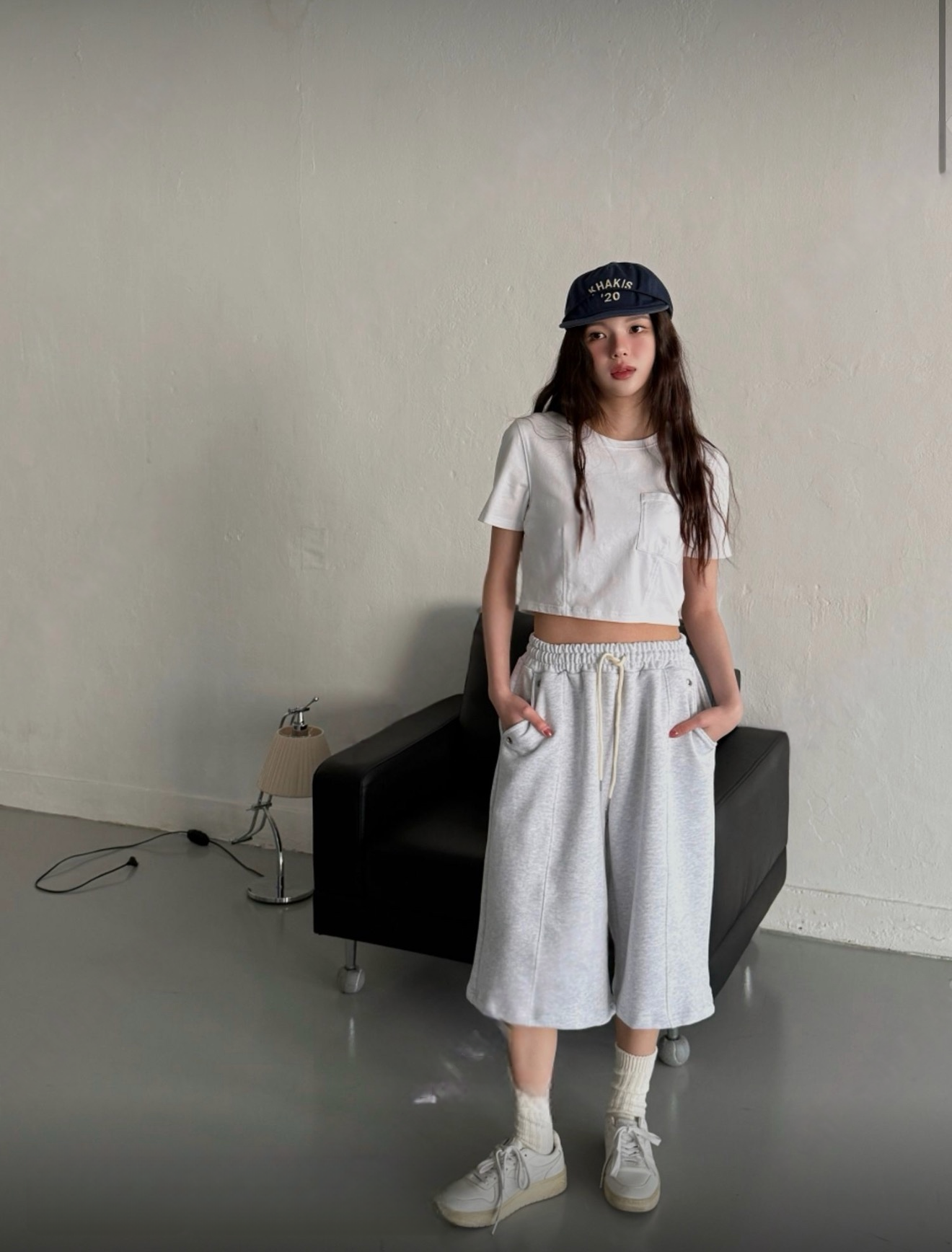 （3月韓國連線） P0246｜型格style窩釘五分棉質短褲₊⋆🐈‍⬛ ᶻ 🐾