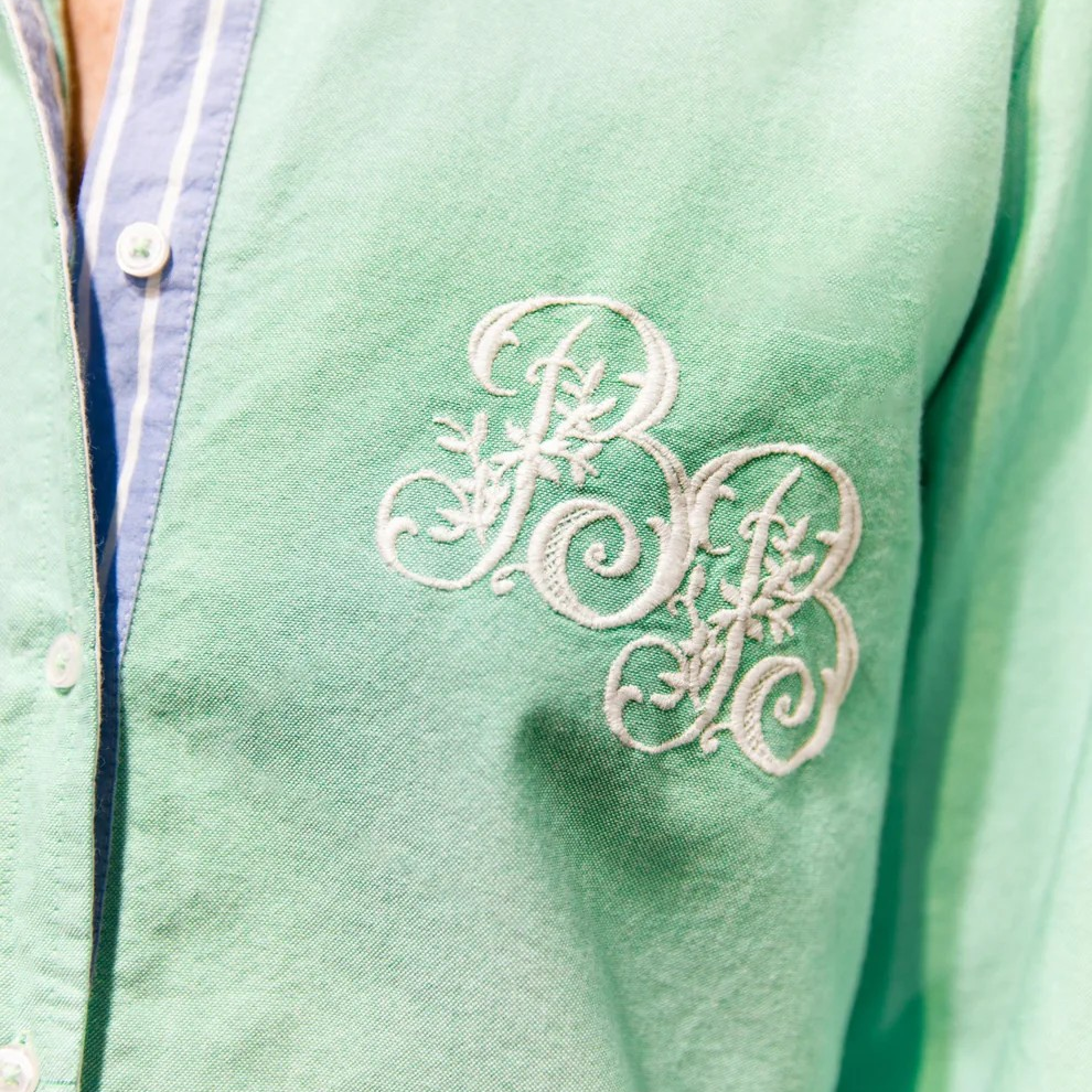 1BB0327-008 [BRIGITTE BARDOT] Babeth BB Embroidered Menthol Oxford Shirt #122610200 (EU)