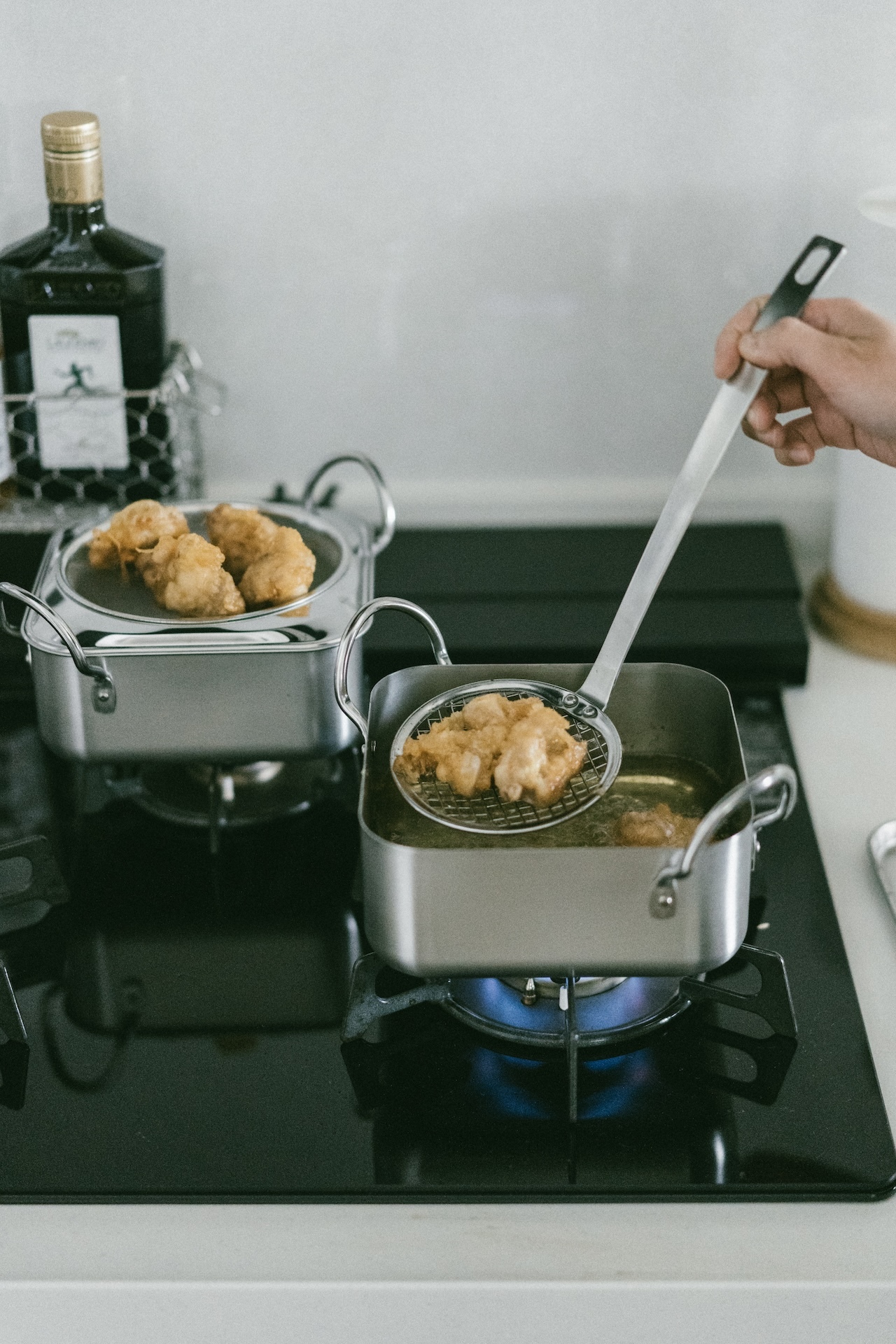 Arnest逸品物創日本燕三條製不鏽鋼方形油炸濾油雙鍋組