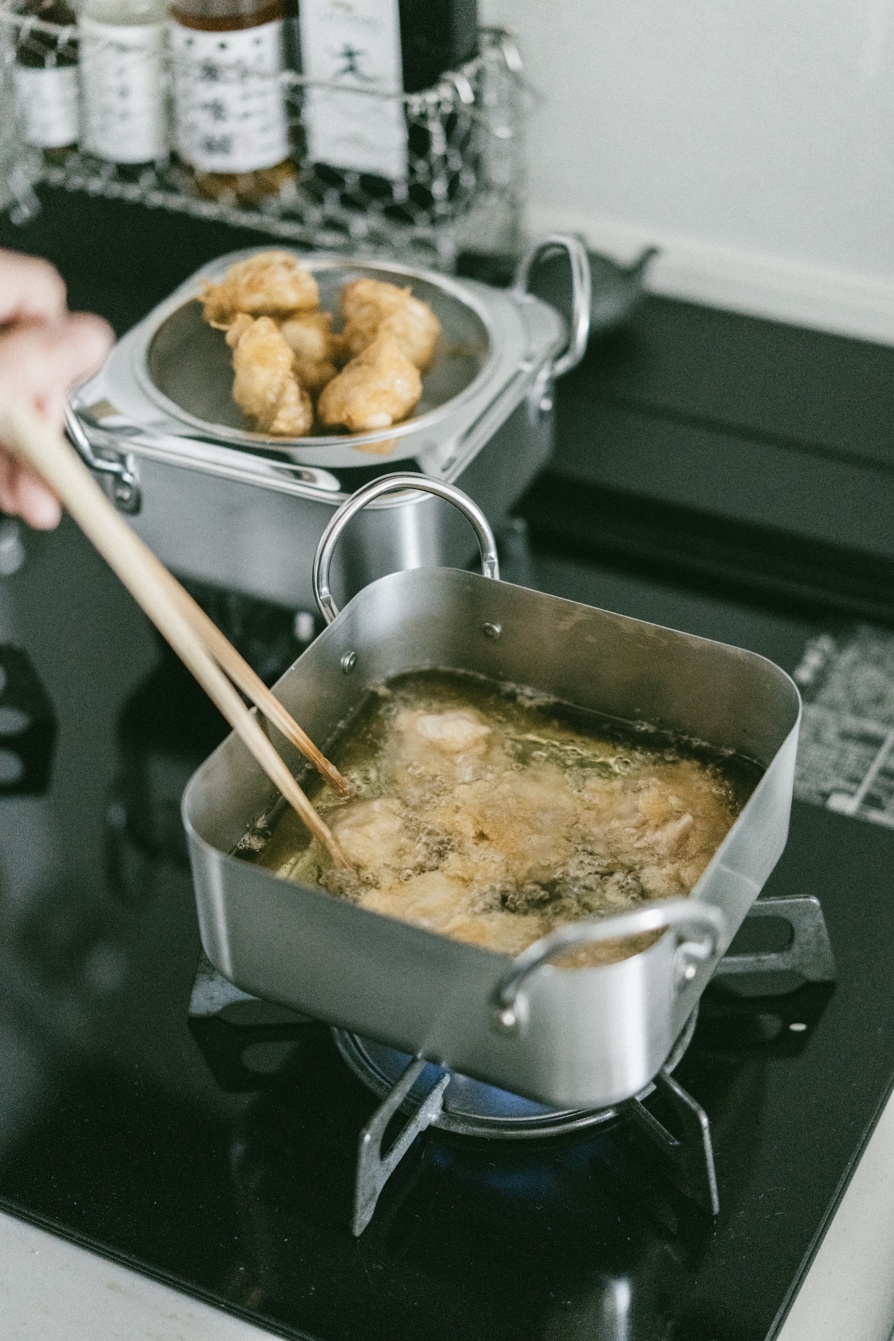 Arnest逸品物創日本燕三條製不鏽鋼方形油炸濾油雙鍋組