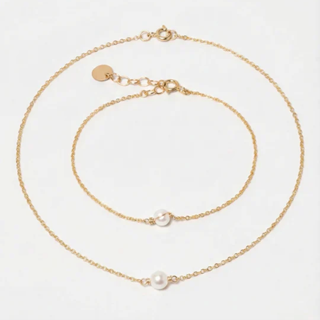 1YA0326-311 [YAY PARIS] Stella Bracelet And Necklace Box Cultured Pearl Laminated Gold #AH25_C92_101 (EU)