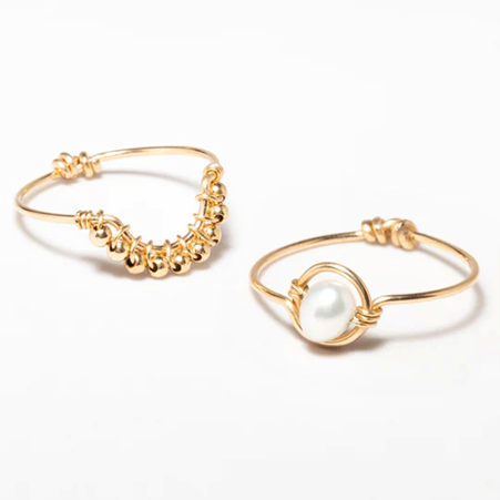 1YA0326-312 [YAY PARIS] Swan & Frida Ring Duo Box Laminated Gold #SS24_C16_101 (EU)