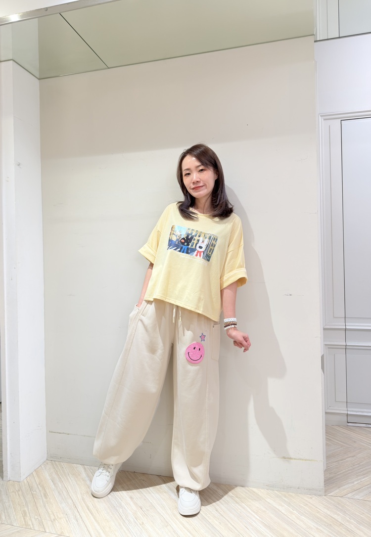 【現貨+預購】亮片笑臉抽繩棉褲(預購時間14-21天)