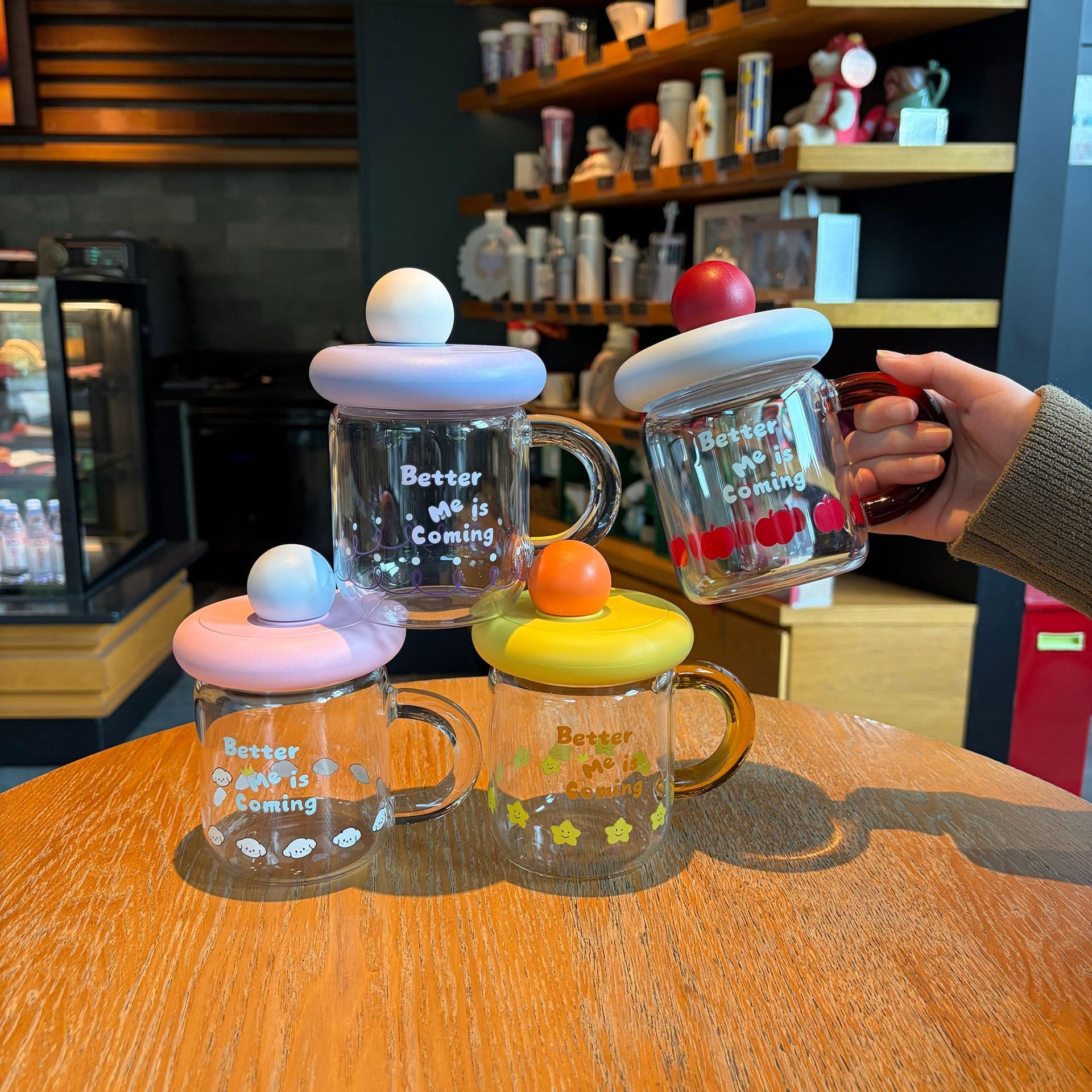 《6664》浮球便攜玻璃吸管杯450ml