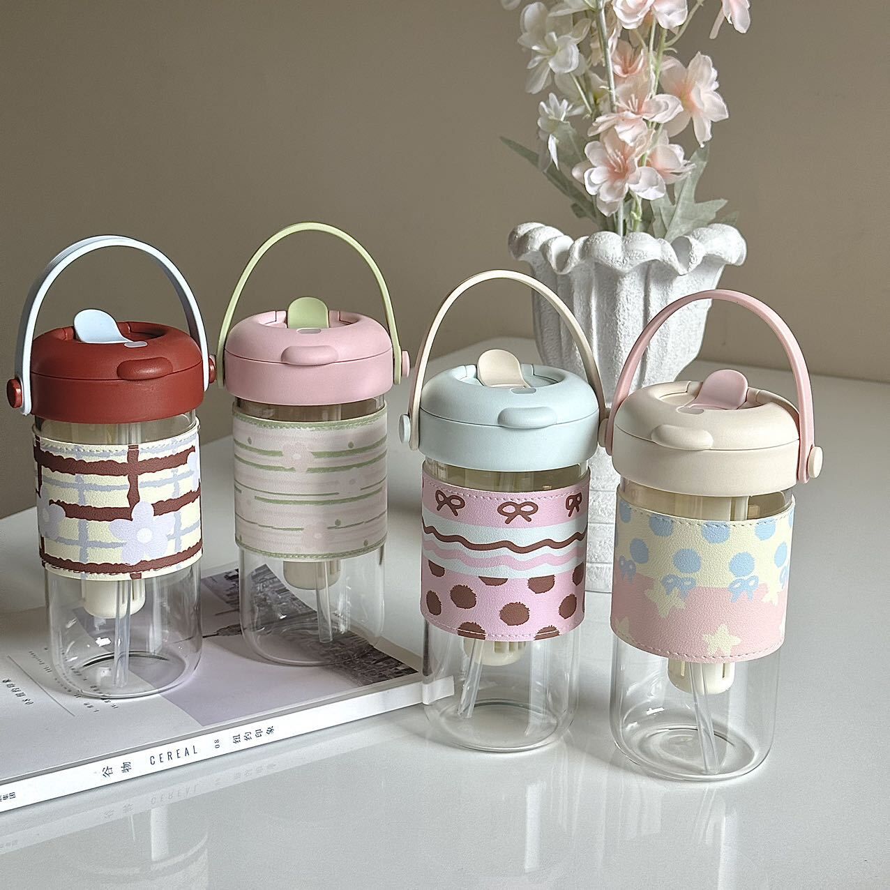 《6665》高顏值韓系玻璃細管杯620ml