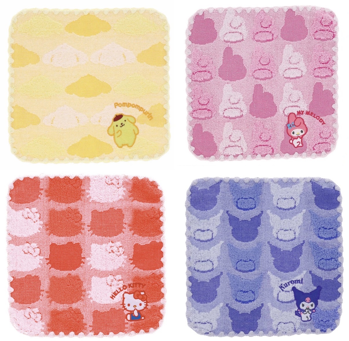 JP Sanrio 密集式水印頭刺繡方巾 防臭抗菌 30x30 4992 TK260326