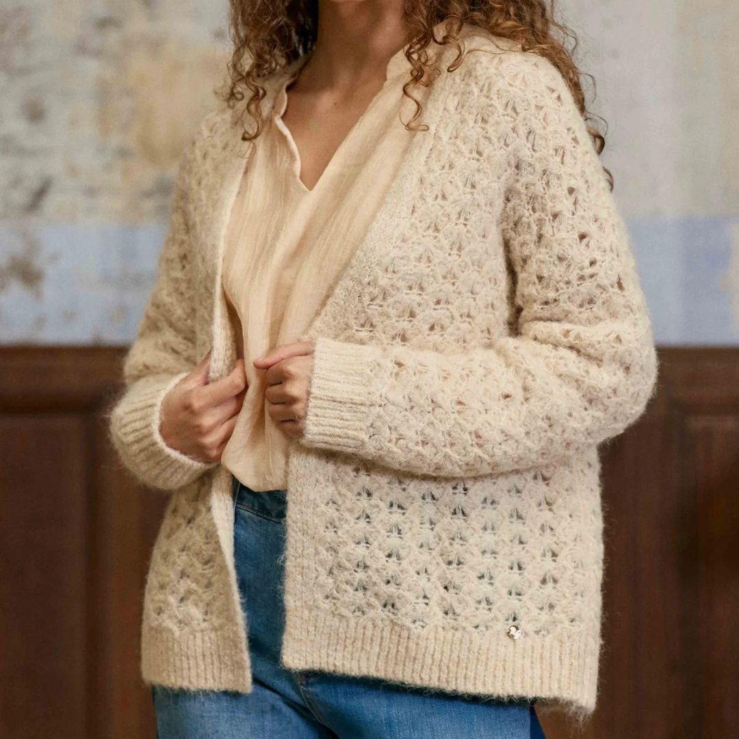 1LP0327-034 [LA PETITE ETOILE] Gilet Milene  Beige Clair #MILENE-M212611J2F/13-BEIGE CLAIR (EU)