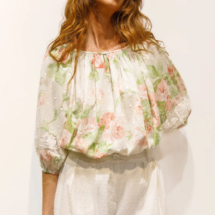 1BB0327-014 [BRIGITTE BARDOT] Nuage Printed Blouse Pink #122610600 (EU)