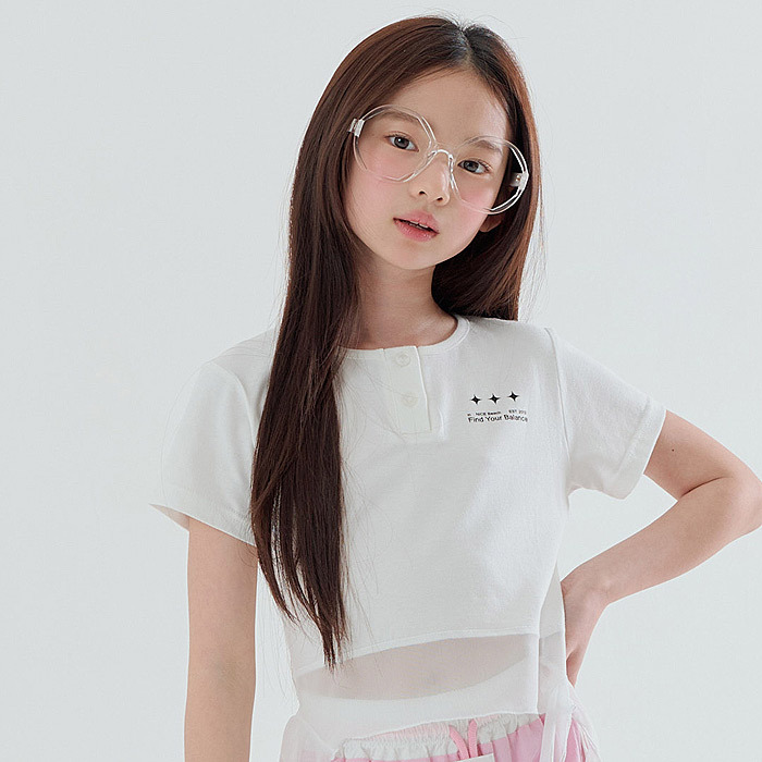 正韓夏Lilas 兩色星星短版個性上衣