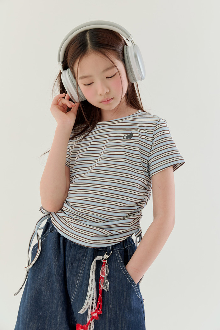 正韓夏Lilas 兩色條紋設計感上衣