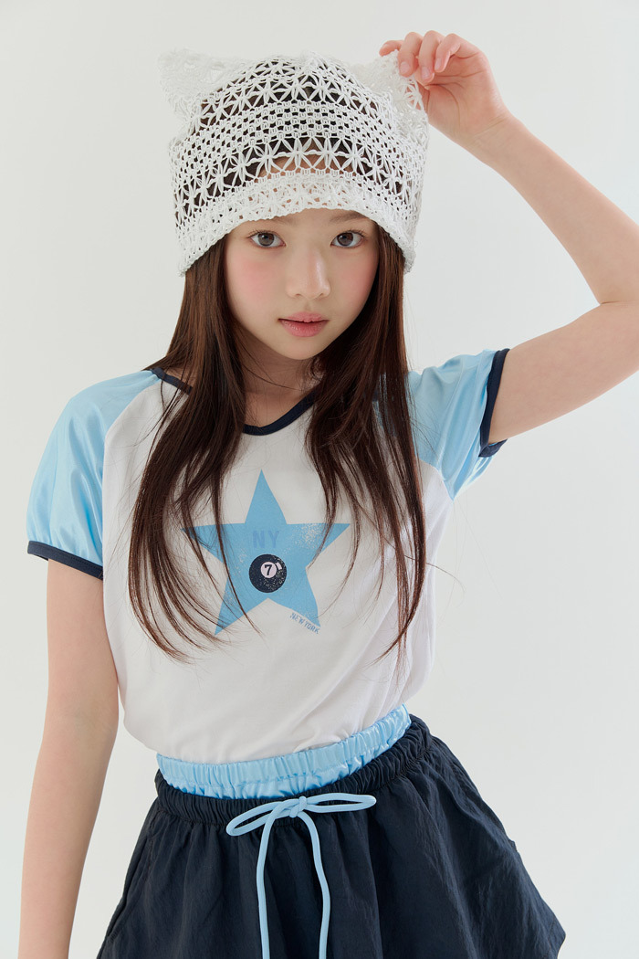 正韓夏Lilas 兩色星星短版啦啦隊上衣