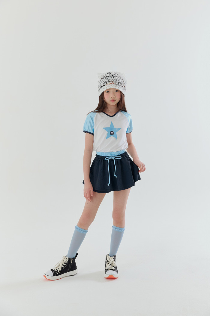 正韓夏Lilas 兩色星星短版啦啦隊上衣