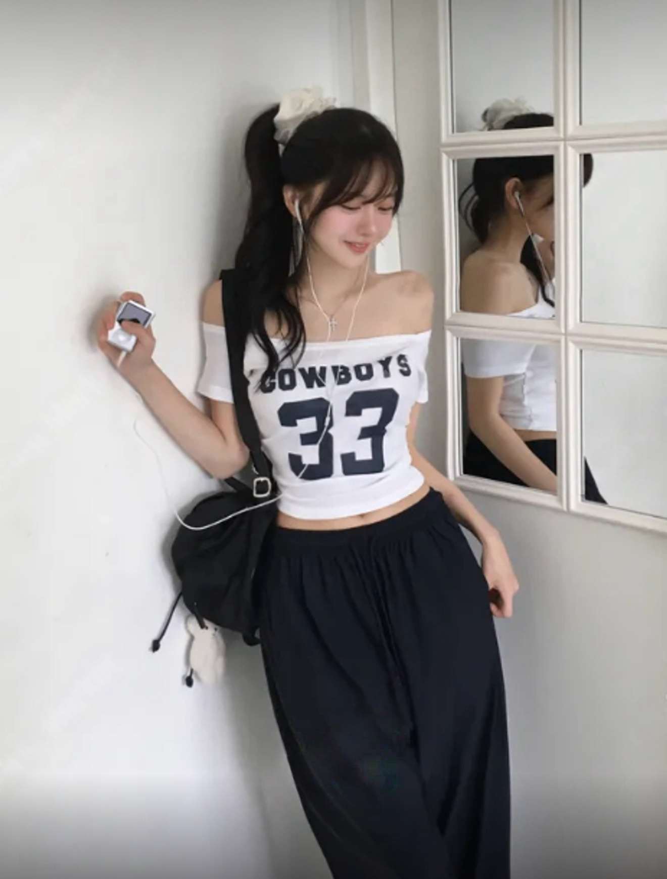 （3月韓國連線）T1330｜大圓領COWBOYS 33 薄薄短袖上衣