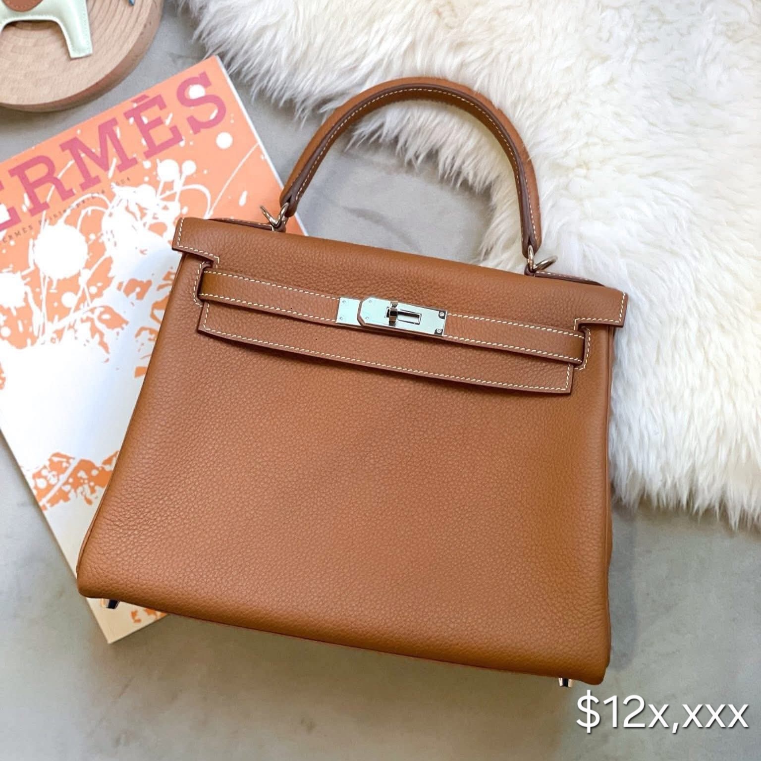 Preloved Hermès Kelly 28 Togo Gold PHW  HK$12x,xxx  (HK$2,000 即時落訂)