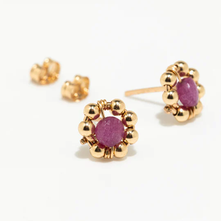 1YA0326-459 [YAY PARIS] Daisy Chips Ruby Laminated Gold #300emdai130 (EU)