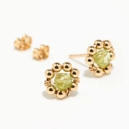 1YA0326-457 [YAY PARIS] Daisy Chips Peridot Laminated Gold #300emdai1125 (EU)