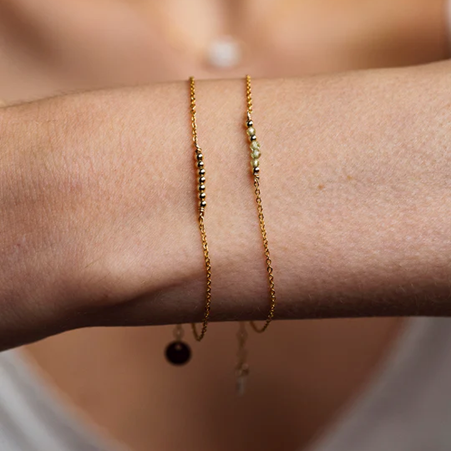 1YA0326-436 [YAY PARIS] Thea Bracelet Peridot Laminated Gold #200emth1125 (EU)